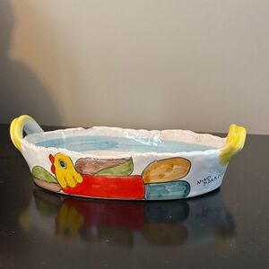 Nino Parrucca Ceramic Rooster Dish